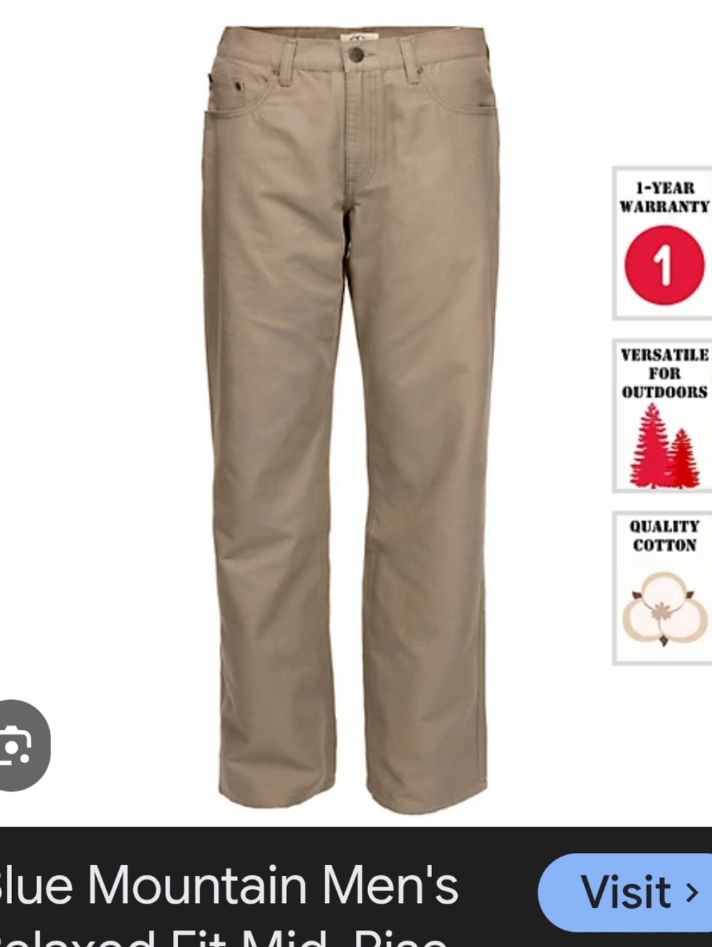 Blue Mountain working pants 44x30 brown grey in good condition cotton po…